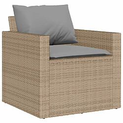 Avis vidaXL Salon de jardin avec coussins 6 pcs beige résine tressée