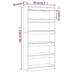 vidaXL Bibliothèque/Séparateur de pièce Gris béton bois d'ingénierie pas cher