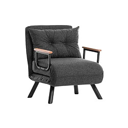 Hanah Home Fauteuil convertible en tissu Sando gris foncé.