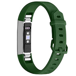 Wewoo Bracelet pour montre connectée Dragonne en silicone de couleur solide FITBIT Alta / HR vert armée