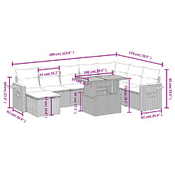 Acheter vidaXL Salon de jardin avec coussins 8 pcs beige résine tressée