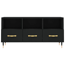 Maison Chic Meuble TV scandinave - Banc TV pour salon noir 102x36x50 cm bois d'ingénierie -MN33150 pas cher