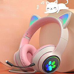 Universal Casque gaming filaire casque casque pour ordinateur casque rose avec micro anti bruit @