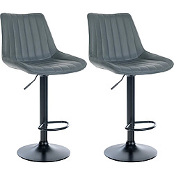 Non Lot de 2 tabourets de bar Toni simili cuir noir 