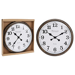 Es Collection H&S Collection Horloge murale London blanc et marron