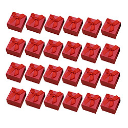 24 pack candy couleur carrés boîtes à bijoux en carton bowknot mariage rose