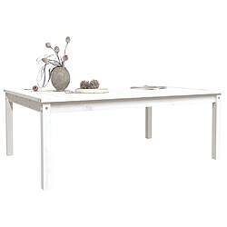 Avis vidaXL Table de jardin blanc 121x82,5x45 cm bois massif de pin