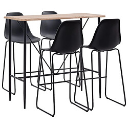 vidaXL Ensemble de bar 5 pcs Plastique Noir