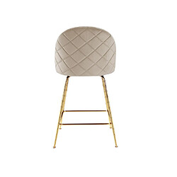 Vente-Unique Lot de 2 tabourets de bar en velours et métal doré - Beige - MELBOURNE pas cher