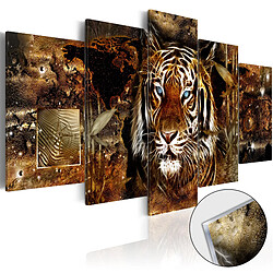 Decoshop26 Tableaux en verre acrylique décoration murale motif Jungle dorée 200x100 cm TVA110157