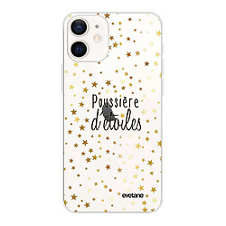 Coque iPhone 12 mini souple transparente Poussière D'Etoiles Motif Ecriture Tendance Evetane 