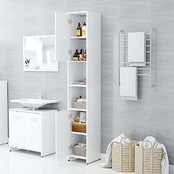 Avis Maison Chic Armoire de salle de bain,Meuble de rangement,Meuble haut Blanc 30x30x183,5 cm Aggloméré -GKD938788