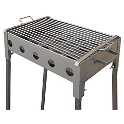 Visiodirect Barbecue en acier inoxydable coloris Gris - 33 x 33 x 60 cm