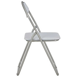 Acheter Maison Chic Lot de 2 Chaises pliantes à manger Chaise à dîner blanc similicuir -MN78913