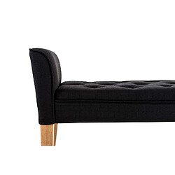 Acheter Decoshop26 Banc banquette capitonné en tissu noir avec pieds en bois largeur 133cm BAN10010