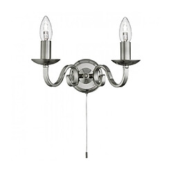 Searchlight Applique murale Richmond Argent satiné 2 ampoules 16cm