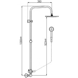 Rav Colonne de douche murale thermostatique en chrome avec douchette H. 109 cm