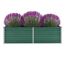 Maison Chic Jardinière,Lit surélevé de jardin - Bac à fleurs - pot de fleur Acier galvanisé 160x40x45 cm Vert -GKD62583