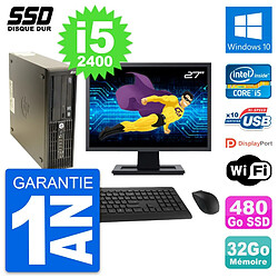 PC HP Z210 SFF Ecran 27" Intel Core i5-2400 RAM 32Go SSD 480Go Windows 10 Wifi · Occasion 