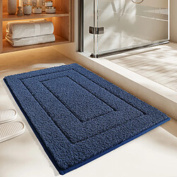 LUUCOZK Tapis de bain antidérapants absorbants à séchage rapide pour salle de bain - Bleu-40x60cm 