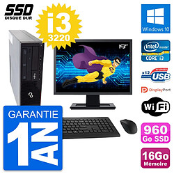 PC Fujitsu E910 DT Ecran 19" Intel i3-3220 RAM 16Go SSD 960Go Windows 10 Wifi - Occasion