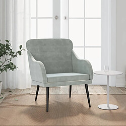 vidaXL Fauteuil Gris clair 63x76x80 cm Velours