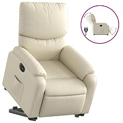 Maison Chic Fauteuil Relax pour salon, Fauteuil inclinable électrique crème similicuir -GKD32744