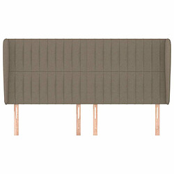 Avis Maison Chic Tête de lit scandinave avec oreilles,meuble de chambre Taupe 203x23x118/128 cm Tissu -MN10837