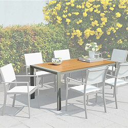 Avis Table à Manger de Jardin Chillvert Nápoles Aluminium 170x96,5x75 cm Beige pour 6 Personnes