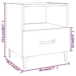 vidaXL Table de chevet Gris béton Bois d'ingénierie pas cher