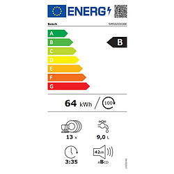 Lave-vaisselle 60cm 13 couverts 42db gris - SMS6EDI00E - BOSCH