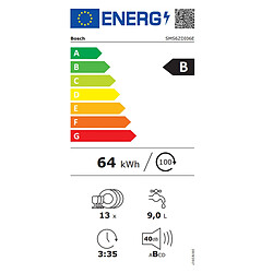 Lave-vaisselle 60cm 13 couverts 40db inox - SMS6ZDI06E - BOSCH