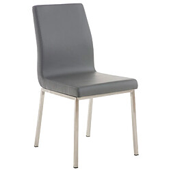 Decoshop26 Lot de 2 chaises de salle à manger style épuré en PVC gris et acier inoxydable 10_0001610