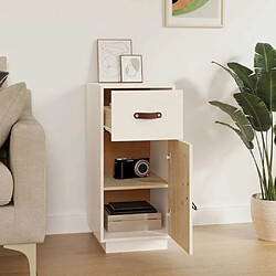 Avis Maison Chic Buffet,Meuble de Rangement,commode pour salon,Cuisine Blanc 34x40x75 cm Bois massif de pin -MN20105