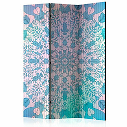 Paris Prix Paravent 3 Volets Girly Mandala Blue 135x172cm