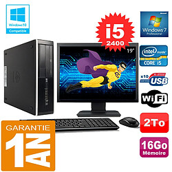 PC HP Compaq 8300 SFF Core I5-2400 Ram 16Go Disque 2 To Wifi W7 Ecran 19" - Occasion