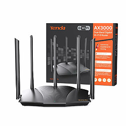 Tenda Routeur WiFi 6 RX12 Pro, Router WiFi AX3000 Bi-Bande, 5 * 6dBi Antennes à Haut Puissance ?Large Couverture?Ports Ethernet LAN/WAN sans Configuration, Gestion Intelligente des Visiteurs 