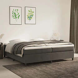 vidaXL Sommier à lattes de lit et matelas Gris foncé 200x200cm Velours