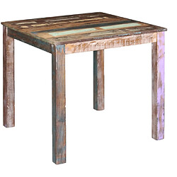 vidaXL Table de salle à manger Bois de récupération massif 80x82x76 cm 