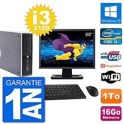 PC HP Compaq Pro 6300 SFF Ecran 22" i3-2120 RAM 16Go Disque 1To Windows 10 Wifi · Occasion 