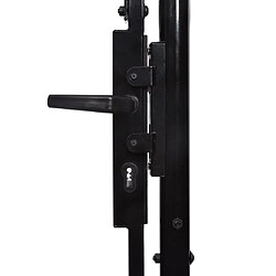 Avis vidaXL Portillon simple porte avec dessus arqué Acier 1x1,5 m Noir