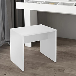 ML DESIGN MODERN LIVING Tabouret de maquillage siège en bois MDF blanc pour table coiffeuse 40x36x41cm