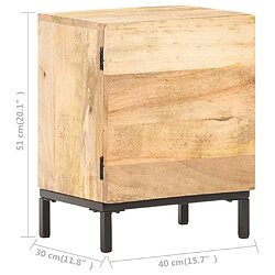 vidaXL Table de chevet 40x30x51 cm Bois de manguier solide pas cher