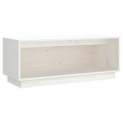 Maison Chic Meuble TV scandinave - Banc TV pour salon Blanc 90x35x35 cm Bois de pin massif -MN77929