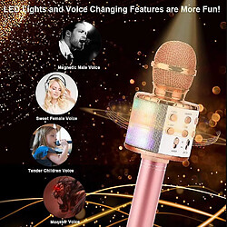 Avis Universal Microphone Bluetooth sans fil avec lumière LED (rose)