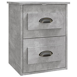 vidaXL Table de chevet murale gris béton 41,5x36x53 cm