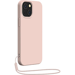 Bigben Connected Coque Apple iPhone 13 Silicone + dragonne assortie Rose nude Bigben