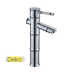 iDeko® Robinet Mitigeur Lavabo laiton chromé finition robinet d'évier de salle de bains - conception de forme de bambou