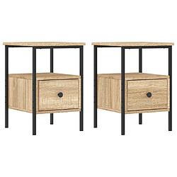 vidaXL Tables de chevet 2 pcs chêne sonoma 34x36x50 cm bois ingénierie