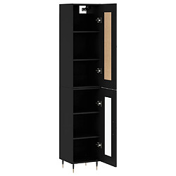 Avis vidaXL Buffet haut Noir 34,5x34x180 cm Bois d'ingénierie